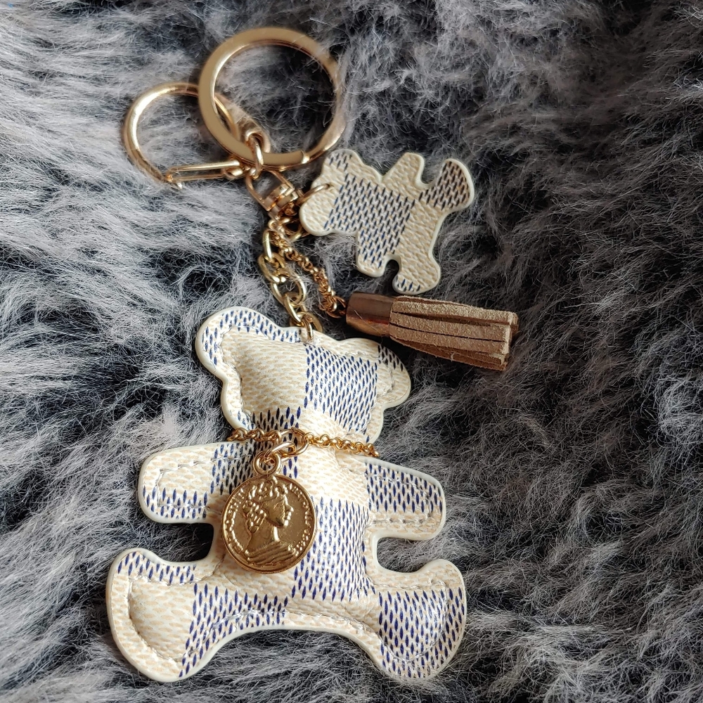 Printed Damier Keychain/Bagtag